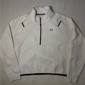 Under Armour White Half-Zip Pullover with Black Trim